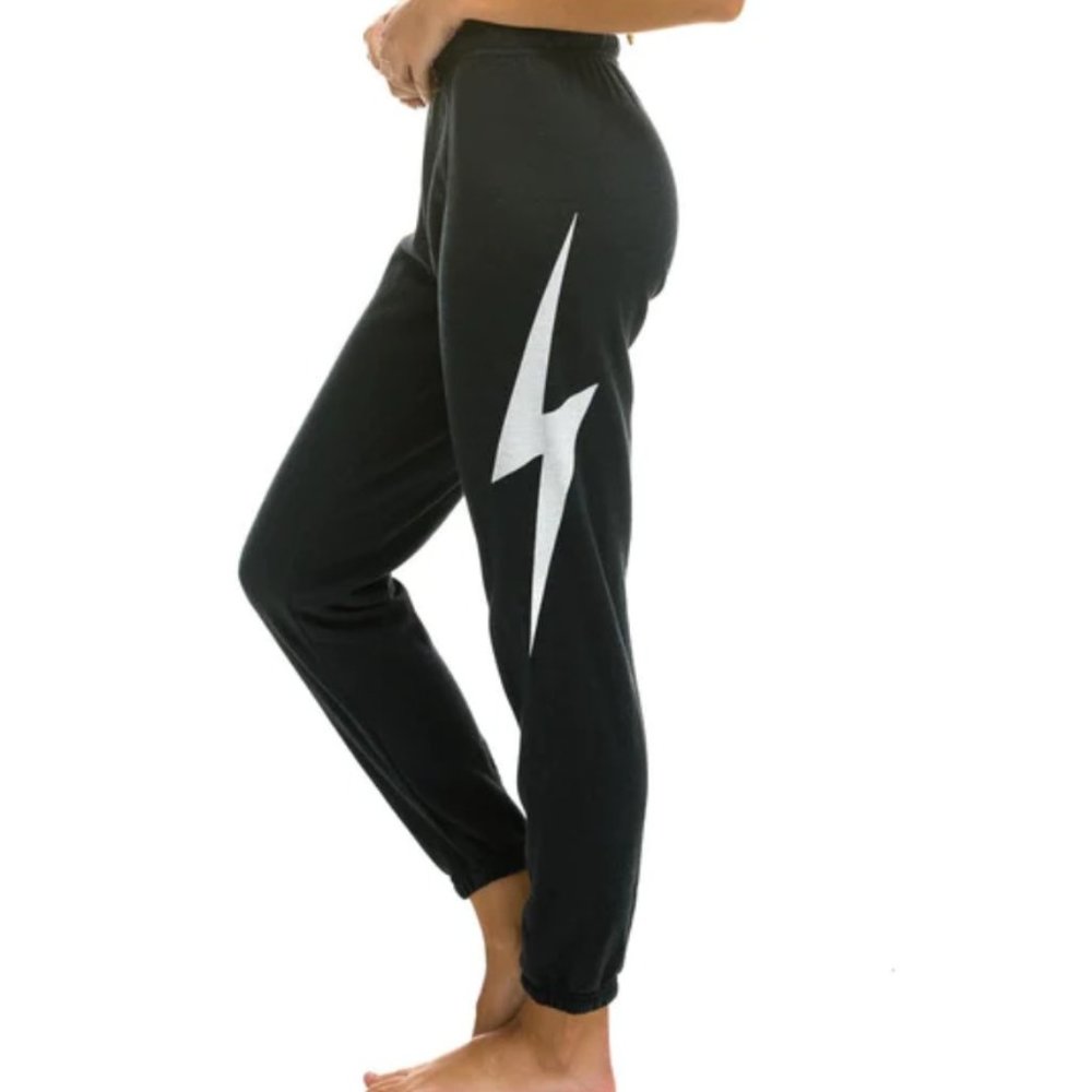 AVIATOR NATION SWEATPANTS - BOLT DESIGN - CHARCOAL - MEDIUM - NWT! SURF, BEACH